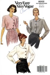 8202 SO EZ VOG ASYMMETRIC SS-LS BLOUSE PATTERN 8-12